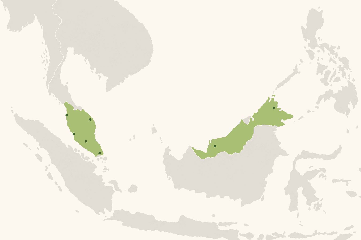 Key population centers map of Malaysia